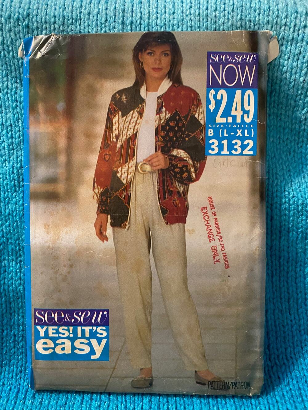 Butterick Sewing pattern 3132 track suit pattern uncut